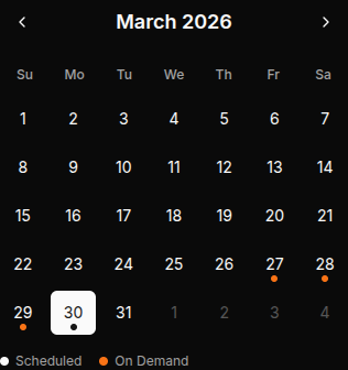 Calendar view