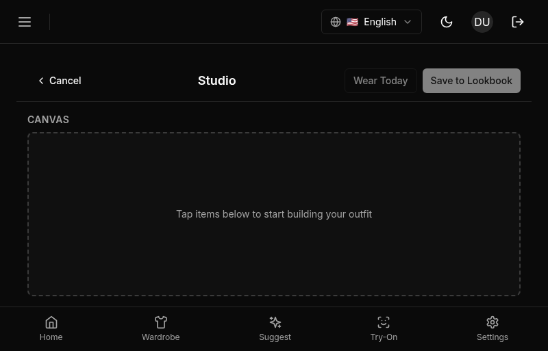Empty Studio canvas