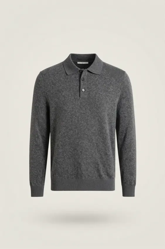 Charcoal knit polo