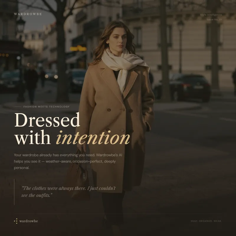 Weather-based outfit suggestion showing clothing items matched to forecast