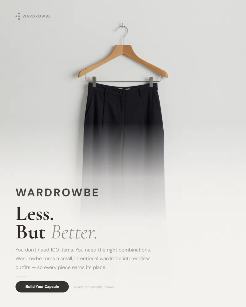 Single well-chosen garment on a hanger representing quality over quantity in fashion