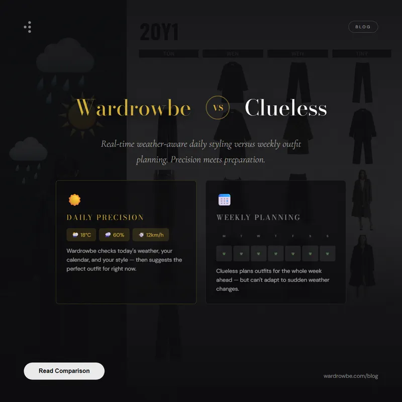 AI outfit planning apps compared showing weekly planning and daily suggestions